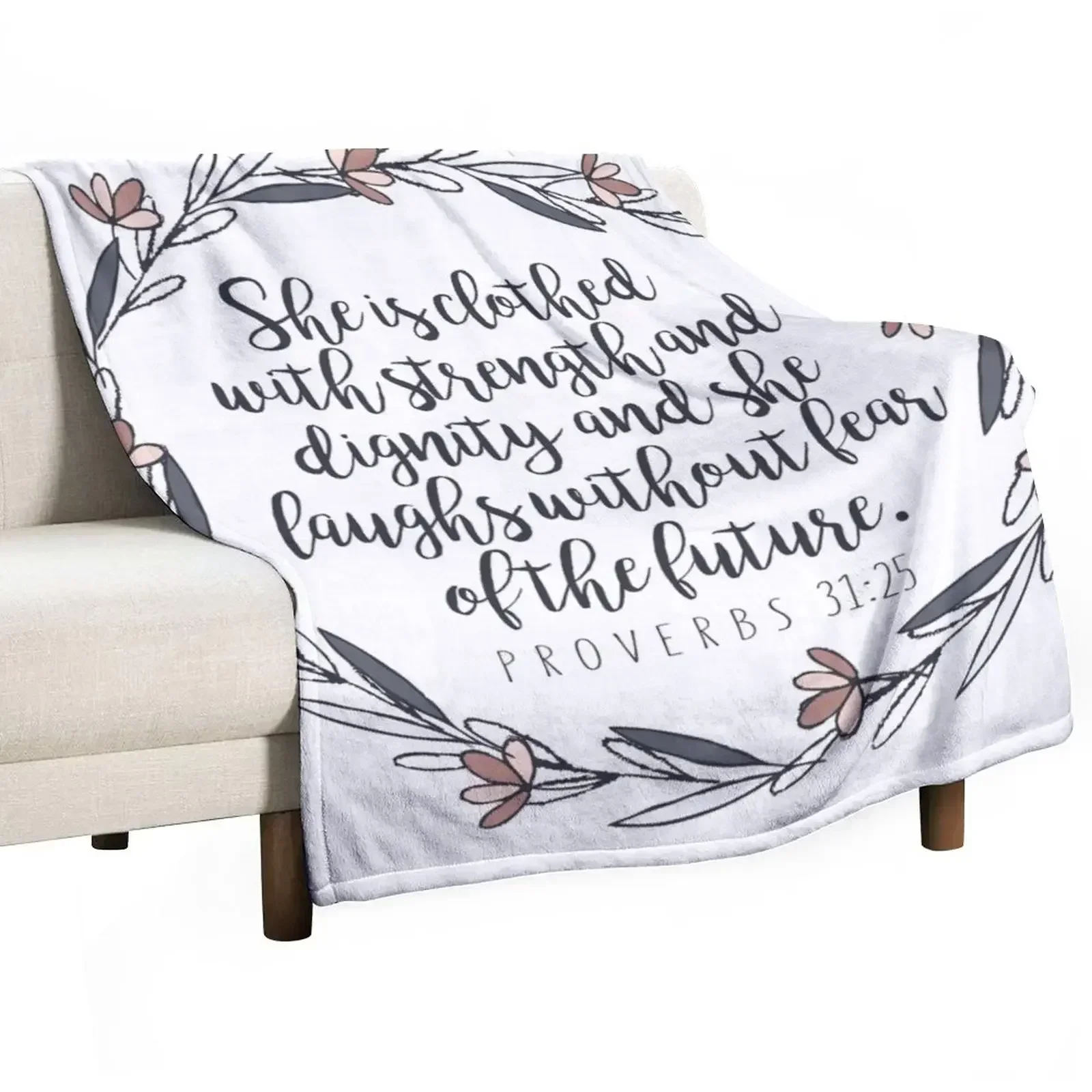 3D Printing Verse - Bible Verse - Proverbs 31:25 Throw