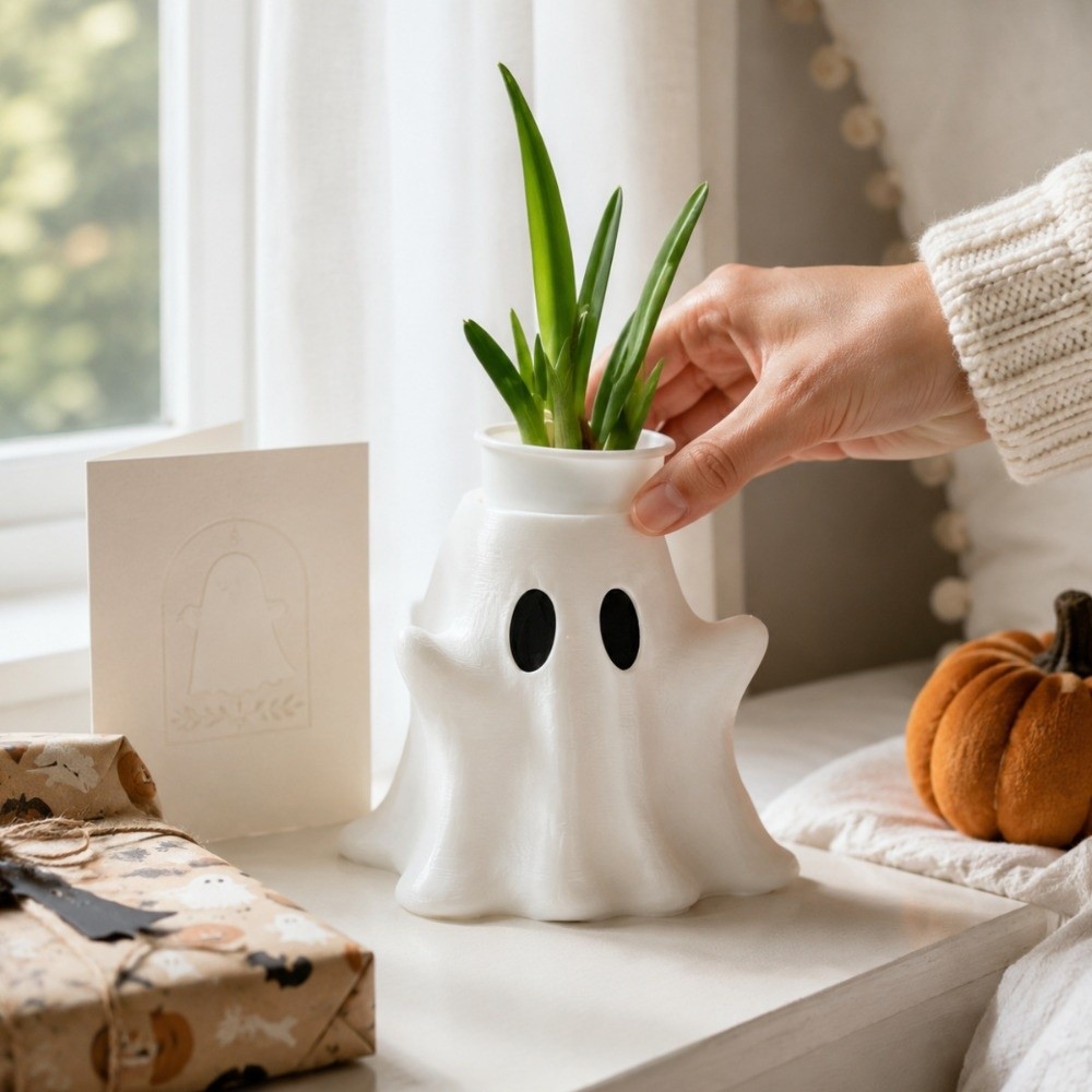 3D Printed White Ghost Vase Cr - 3D Printing Cafe 评论和价格